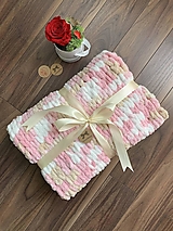Detský textil - detská deka PUFFY - ružovo béžová / melír - 13437771_