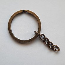 Komponenty - Krúžok na kľúče s retiazkou-1ks (28mm-st.bronz) - 13440131_
