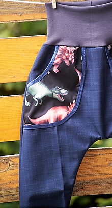 Detské oblečenie - Softshellové pudláče s dinosaurami - 13443007_