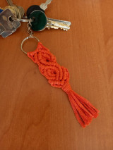 Kľúčenky - Macramé prívesok na kľúče  (16cm - Zelená) - 13443336_