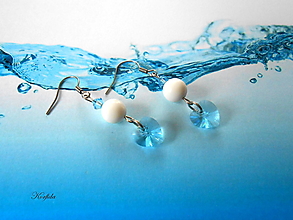 Náušnice - Náušnice - Swarovski srdíčka a lasturová perla - 13443833_