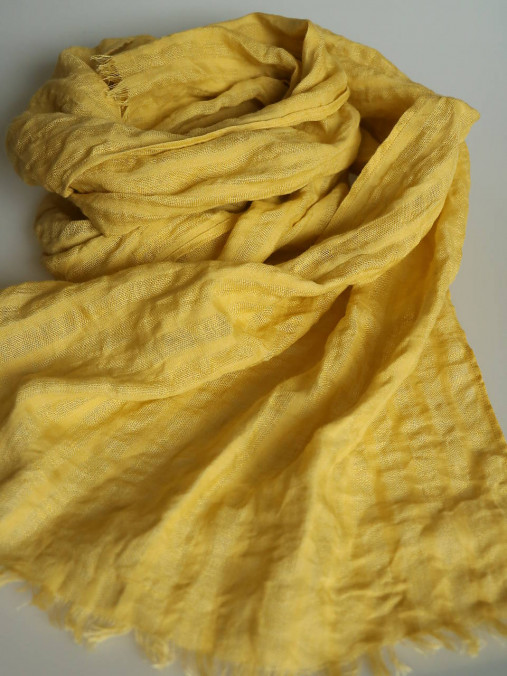 Ľanový ľahký šál žltý