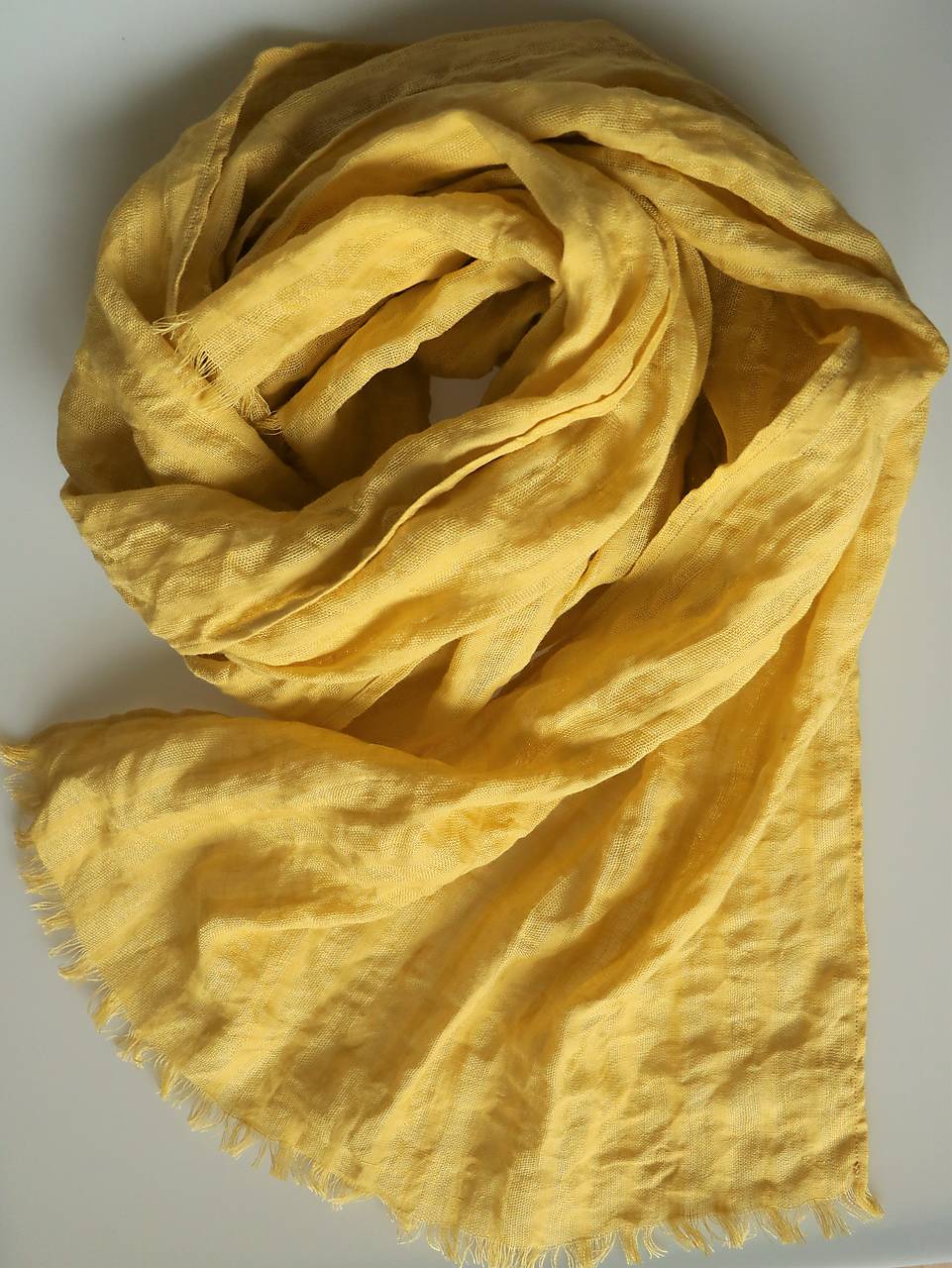 Ľanový ľahký šál žltý