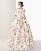 Šaty - FLORAL FOLK " Romantic Flower ", spoločenské dlhé šaty - 13447606_