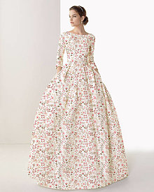 Šaty - FLORAL FOLK " Romantic Flower ", spoločenské dlhé šaty (dlhé šaty) - 13447606_