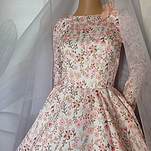 Šaty - FLORAL FOLK " Romantic Flower ", spoločenské dlhé šaty (midi šaty) - 13447628_