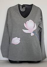 Topy, tričká, tielka - Tričko malované Magnolie - 13446769_