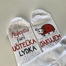 Ponožky, pančuchy, obuv - Maľované ponožky pre naj PANI UČITEĽKU (lienok) - 13446315_