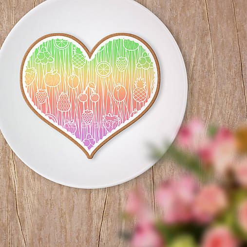 Dekorácie - Srdce potlač na koláč - ovocné krajky - 13445857_