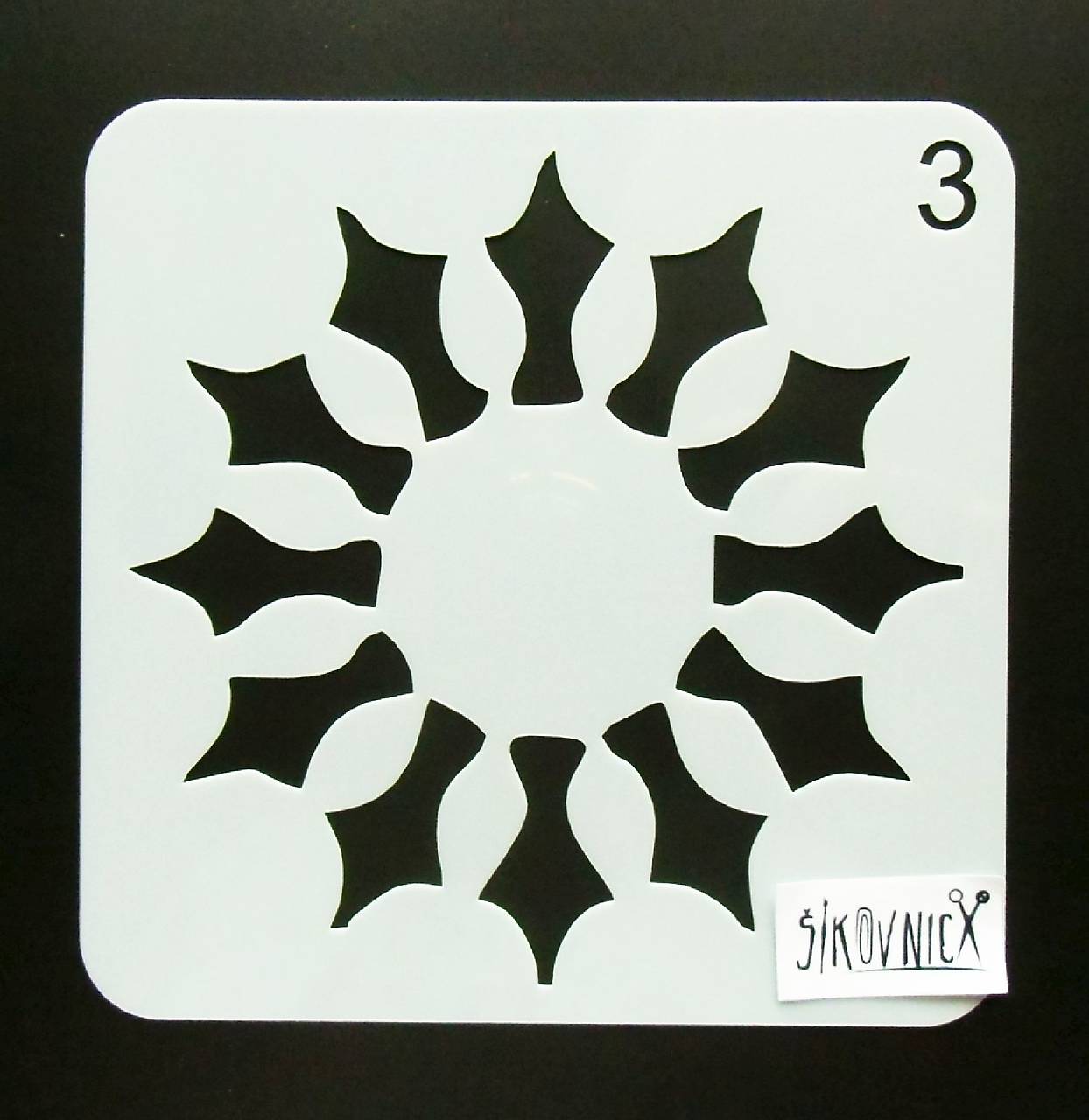 - 50% šablóna 13x13 cm, mandala, ornament, pôvod.cena 1,90€ (m13-3)