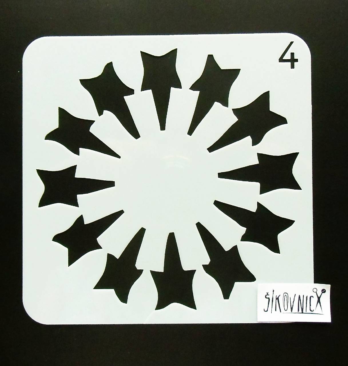 - 50% šablóna 13x13 cm, mandala, ornament, pôvod.cena 1,90€ (m13-4)