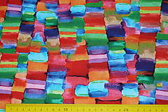 Textil - Úplet Farebná mozaika viskóza - 13449178_