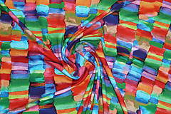Textil - Úplet Farebná mozaika viskóza - 13449179_