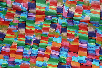 Textil - Úplet Farebná mozaika viskóza - 13449176_