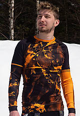 Pánske oblečenie - Coolmax termo tričko JM Bernard abstract orange - 13449902_