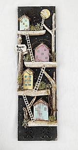 Nábytok - Vintage domčeky s vešiakom ,,Moon City,, - 13452232_