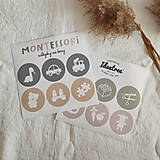 Úložné priestory & Organizácia - Montessori okrúhle nálepky na boxy - Pastelové - 13451646_