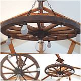 Svietidlá - Luster .. drevene koleso 70cm na reťazi - 13452536_