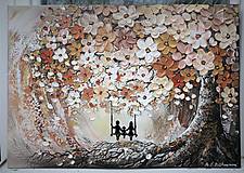 Obrazy - Rodinný strom, so zlato-medeným kovovým efektom - 13451727_