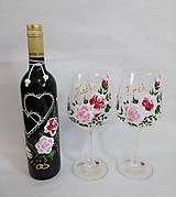 Darčeky pre svadobčanov - Svadobná fľaša - vínko pre novomanželov - 13453141_