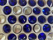 Komponenty - Kabošon sklenený rivoli cobalt 12mm, 0.30€/ks - 13451703_