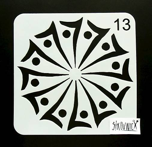 Šablóna - 13x13 cm - mandala, ornament  (m13-13)