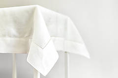 Úžitkový textil - Ľanový obrus - ,,Bílý" - 13456293_