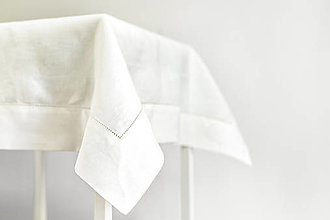 Úžitkový textil - Ľanový obrus - ,,Bílý" - 13456293_