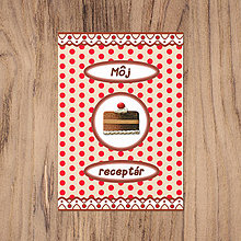 Papiernictvo - Bodkovaný receptárik s FIMO koláčikom (čerešňový) - 13456754_