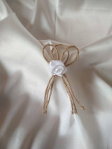 Svadobné pierka - vintage pierko-biela ružička - 13458843_