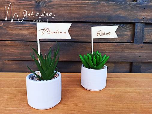 Úložné priestory & Organizácia - Svadobná drevená menovka GINA - 13458722_