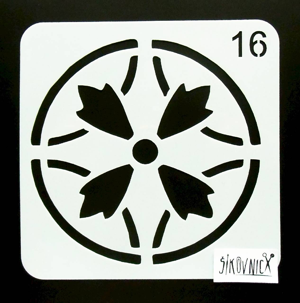 Šablóna - 13x13 cm - mandala, ornament  (m13-16)