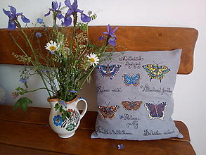 Úžitkový textil - Vankúš s motýľmi - 13460269_