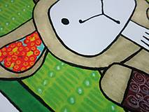 Textil - Bavlnený panel UŠI SI SÁM - Zvieratko z dvora (Kozička) - 13462815_