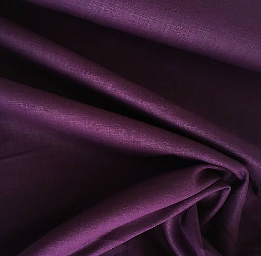 (40) 100 % predpraný mäkčený ľan tmavofialová (mauve), šírka 135 cm