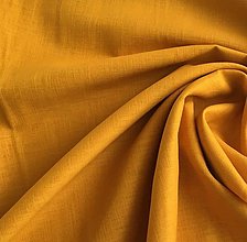 Textil - (15) 100 % predpraný mäkčený ľan oranžová, šírka 135 cm - 13461572_