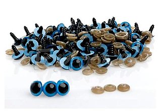 Polotovary - Bezpečnostné očká 14 mm, cena za pár (Modré) - 13462460_