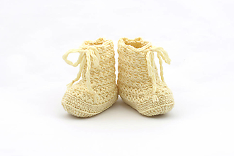Detské topánky - Bledožlté čižmy MERINO - 13461434_