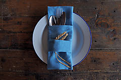 Úžitkový textil - Kapsa na príbor modrá - 13461743_