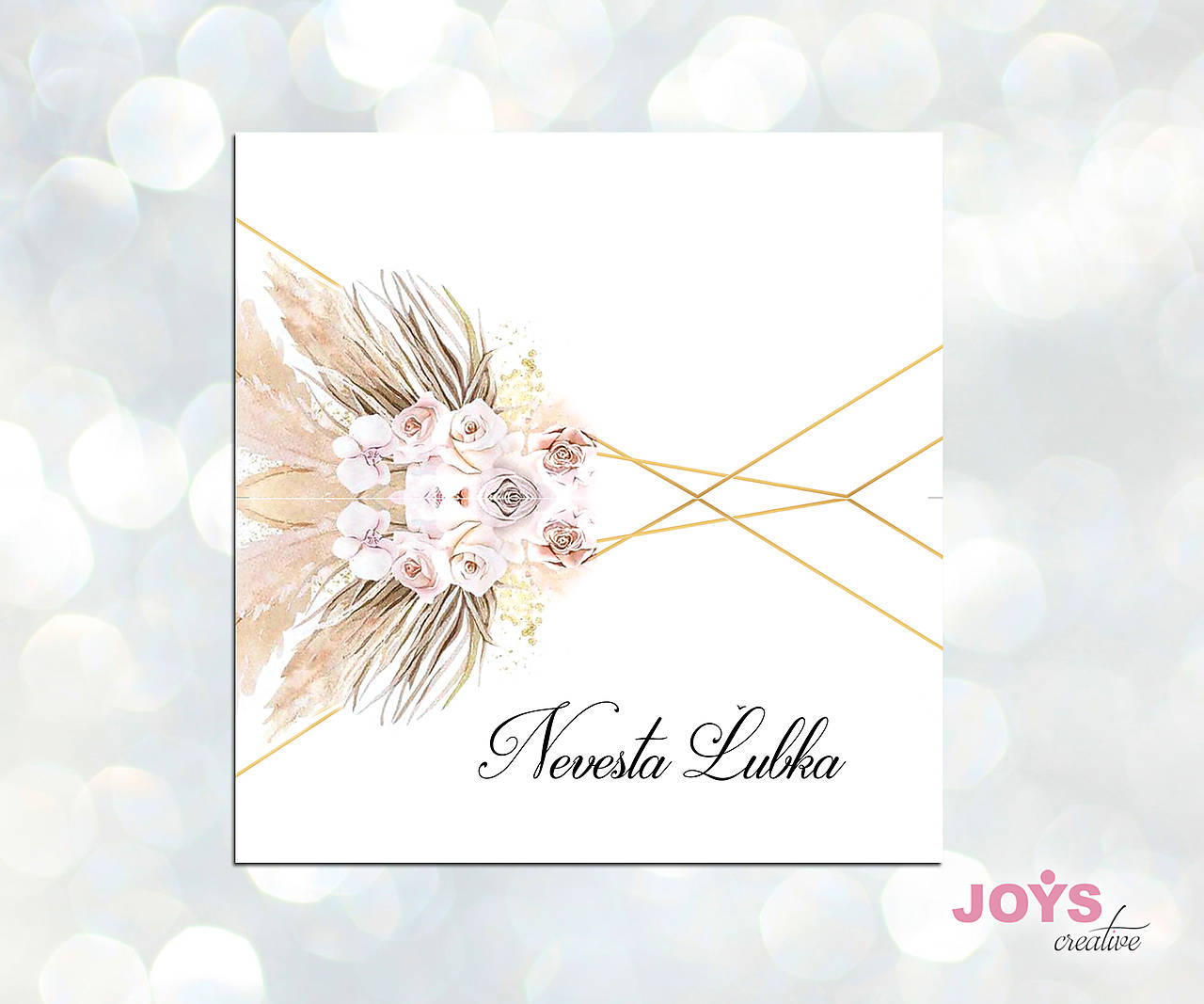 Menovky v štýle "Pampas grass" s geometrickým vzorom