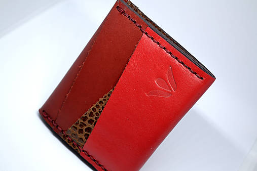 Dizajnová kožená peňaženka mini Odzuzičky (Červená)