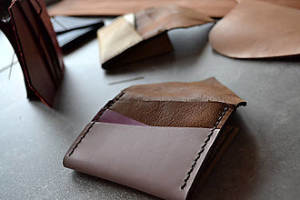 Peňaženky - Dizajnová kožená peňaženka mini Odzuzičky (Ružová) - 13460394_