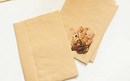 Papier - Craft obálka / Recyklovaná C6 " Teddy" - 13461309_