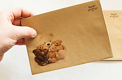 Papier - Craft obálka / Recyklovaná C6 " Teddy" - 13461310_