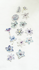 Papier - Nálepky "Kvety modro-fialové" - 13461379_