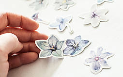 Papier - Nálepky "Kvety modro-fialové" - 13461380_