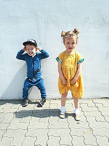 Detské oblečenie - Macko šaty - ľanové - 13460214_