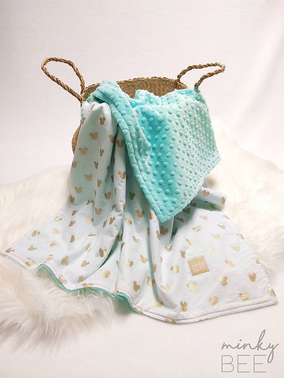 Letná deka  IHNEĎ K ODBERU (Myšky zlaté/tiffany minky)