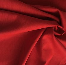 Textil - (41) 100 % predpraný mäkčený ľan sýtočervená, šírka 135 cm - 13464267_