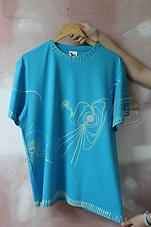 Topy, tričká, tielka - Tričko _T-shirt_batik_XL_uni_tyrkys - 13464273_
